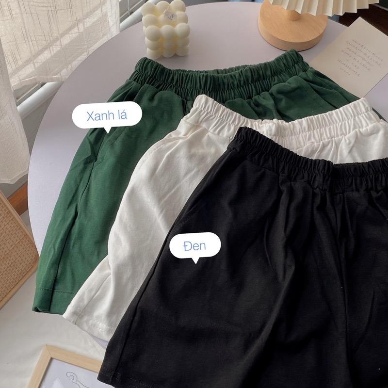 XIAO - Quần Đùi Nữ, Quần Sooc Mặc Nhà Chất Cotton Họa Tiết Trơn Đơn Giản 3