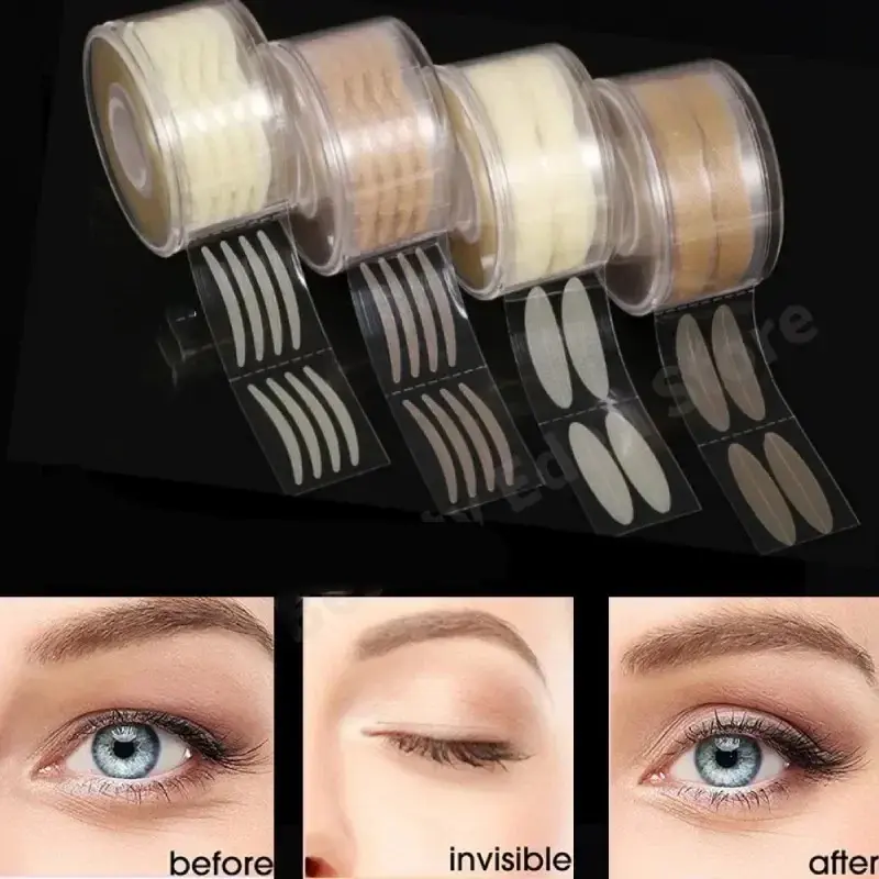 600cps Eyelid Tape Eye Lift Double Eyelid Sticker Clear Beige Color Natural Invisible Fold Eyelid Stripe Big Eyes Makeup