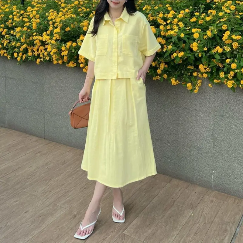 SETELAN PREMIUM LINEN ANGEL / SET WANITA  ATASAN DAN ROK 0