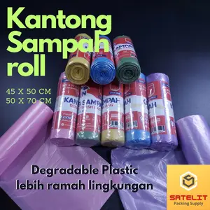 Plastik Sampah Roll Degradable Warna Warni Kantong