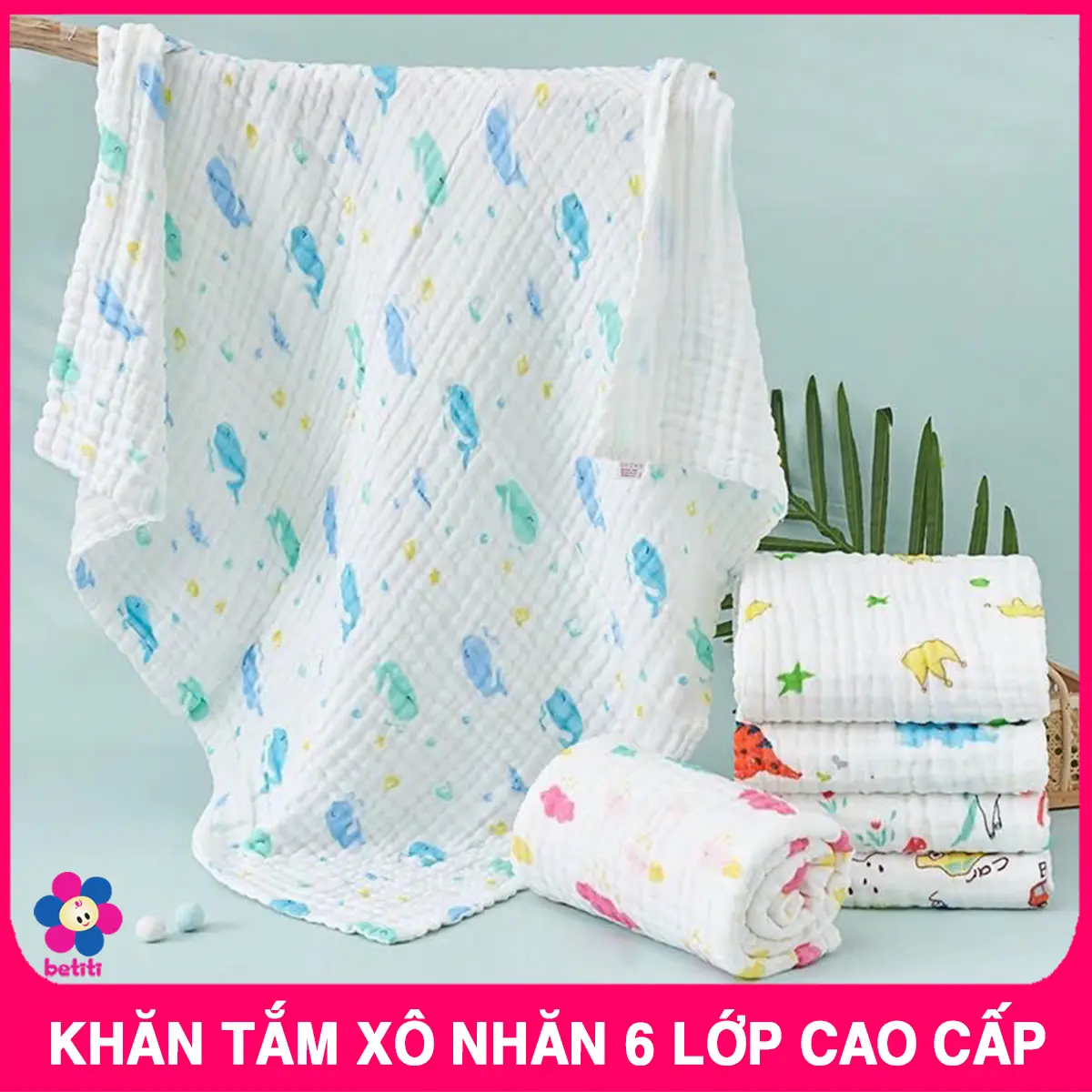 Khăn Tắm Xô Nhăn Cotton 6 Lớp MUNI/MANNY Cao Cấp, Khăn Tắm Xuất Nhật Mềm Mại Thấm Hút Tốt An Toàn Cho Bé Sơ Sinh Kem