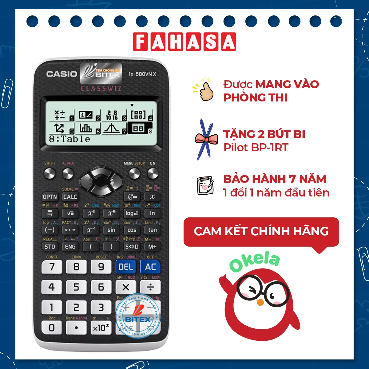 [Chính Hãng] Bộ Máy Tính Casio FX 580 VN X - Màu Đen