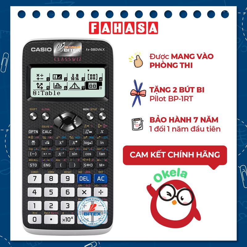 Chính Hãng Bộ Máy Tính Casio FX 580 VN X - Màu Đen