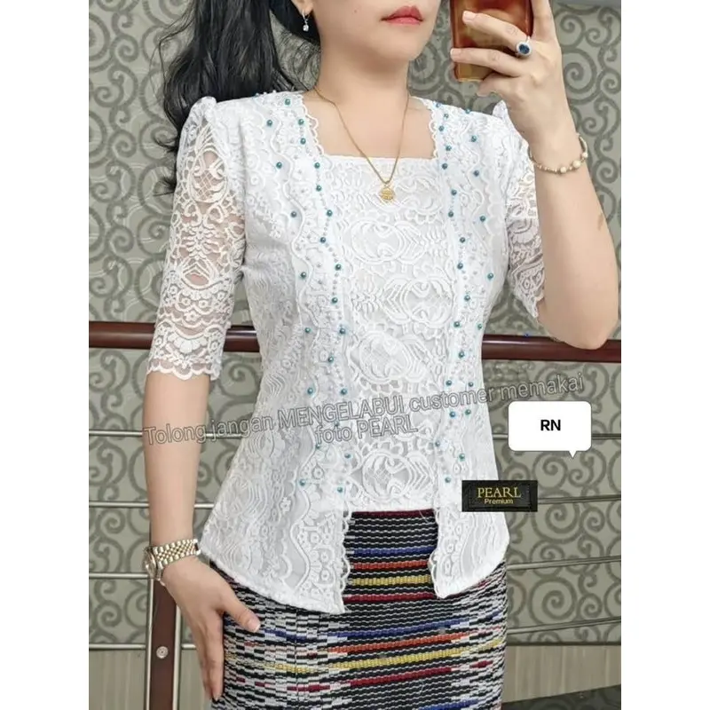 WBM Atasan Kutu Baru Brokat Cewek Nyaman Dipakai Baju Renda Wanita 5