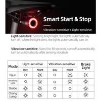 Gambar ROCKBROS Q3 Brake Tail Light Lampu Belakang Sepeda Dengan Sensor Rem Outdoor - Black dari Maxxiebike Kota Administrasi Jakarta Utara 5 Tokopedia