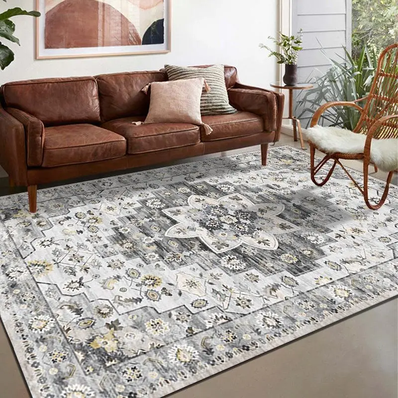 Vintage Floral Pattern Area Rug, 1 Count Non-slip Soft Floor Mat, Decorative Carpet for Home Living Room Bedroom Hotel Dormitory