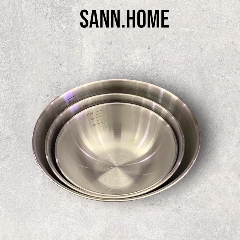 ￼Set 3 Bát Âu Trộn Bột, Thau Trộn Salad Inox 304 Có Vạch Chia Dung Tích Tiện Lợi