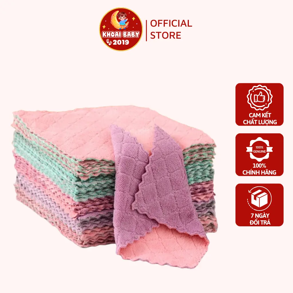 Khăn Lau Bếp Đa Năng 25x25cm Siêu Thấm Nước Dọn Nhà Trang Trí Tết Đồ Gia Dụng