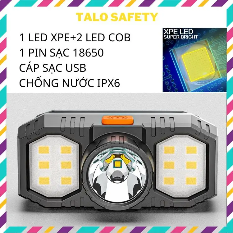 Đèn pin đeo đầu MINI-X2 nhỏ gọn dùng pin sạc 18650 dây sạc usb