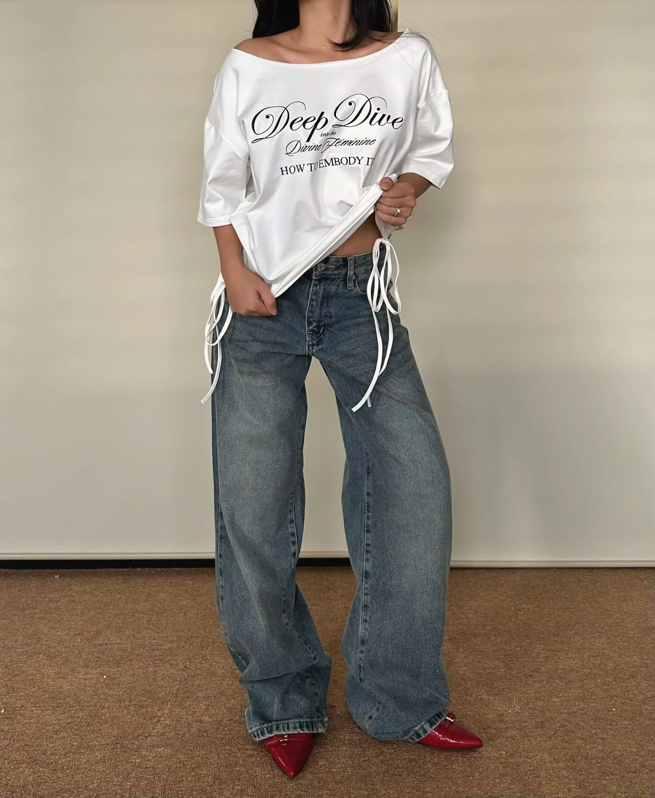 Quần jean baggy SheByShj lưng xệ - Smoke Baggy Jean