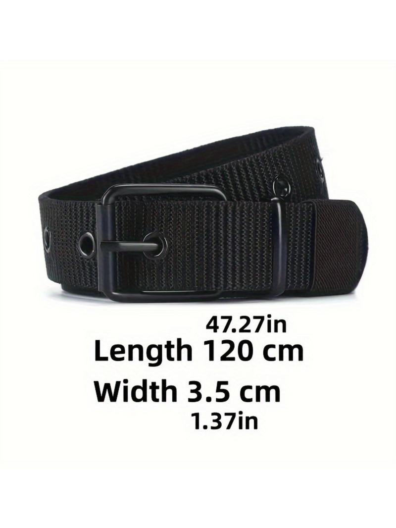 Product Introduction of Men's Casual Plain Canvas Belt, Fashionable Minimalist Belt for Daily Clothing Decor, Trendy All-match & Exquisite Belt for Birthday Gift 1