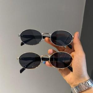 แว่นกันแดดแฟชั่นระดับไฮเอนด์, กรอบกลมเล็ก, กรอบธรรมดา, สไตล์สตรีทช็อต, ดีไซน์มินิมอล, ป้องกันรังสียูวี, เหมาะสำหรับการขับรถ, ข้ามพรมแดน