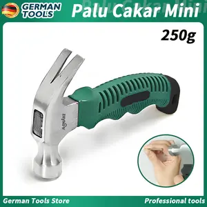 German Tools Palu Mini Palu Cakar Mini Palu Kambing Claw Hammer 8oz 16oz Bahan 0.5LB 1LB Palu Konde Palu Batu Palu Tukang Perkakas Gagang Karet Fiber Hammer Ball Pein Hammer