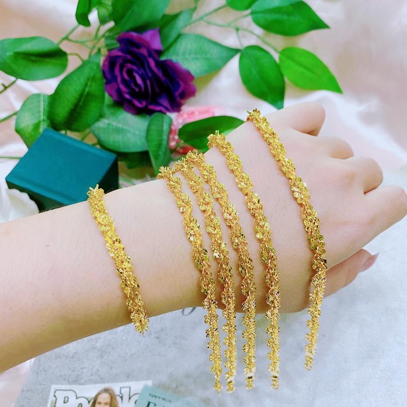 Sét dây chuyền và lắc tay xoắn 4d cao cấp Voi Nhẫn Hồ Lô 5