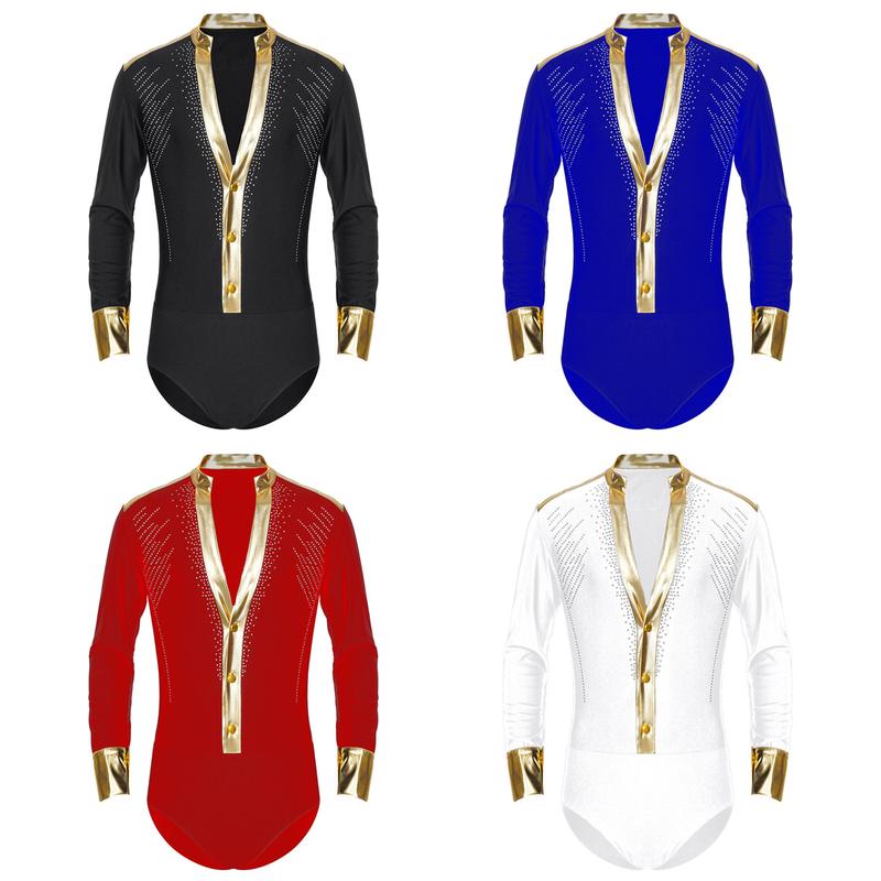 Bodysuit Rumba Tango Latin Nam, Kvysinly, Áo Dài Lát Khiêu Vũ Latin Đính Đá Sáng Bóng, Thích Hợp Để Trượt Patin, Trang Phục Khiêu Vũ 1