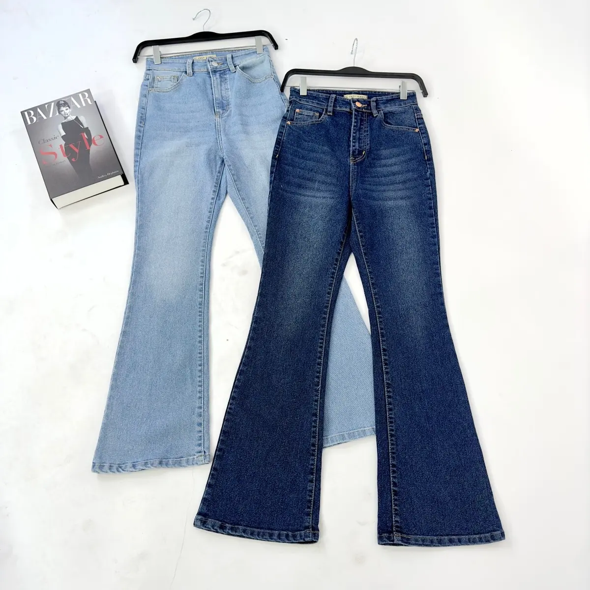 ORE -  CK211 Cutbray Highwaist Strech Wash Vintage Retro Slim-fitting Celana Panjang Wanita Jeans