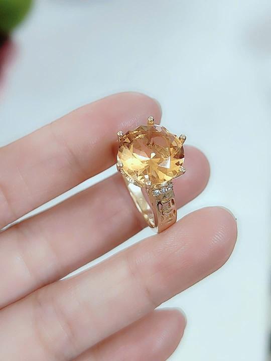 Product Introduction of Nhẫn kim tiền hột màu 12li đồng đỏ không xi màu miền tây 6
