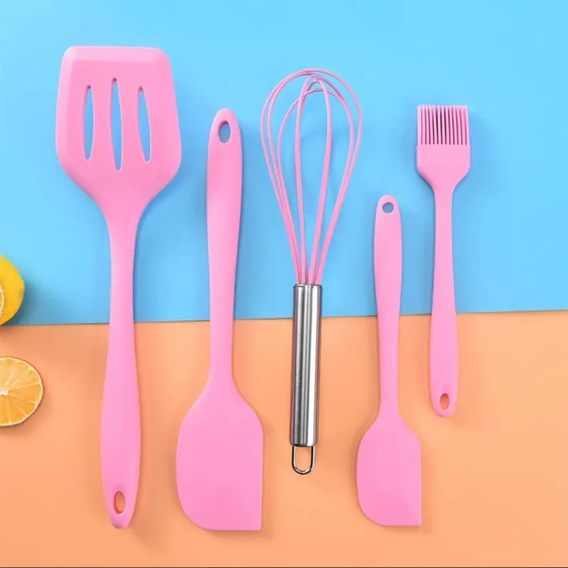 Bộ Dụng Cụ Làm Bánh Bằng Silicon, Chịu Nhiệt, 5 Cái / bộ, Bao Gồm Máy Đánh Trứng, Dụng Cụ Nấu Ăn, Thích Hợp Để Nấu Ăn Trong Bếp, Bộ Dụng Cụ Nấu Ăn 0