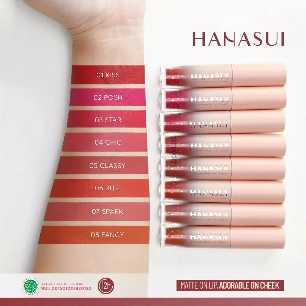 Hanasui Mattedorable Lip Cream Bibir Kering Lasting Lipcream Lipstick Wanita