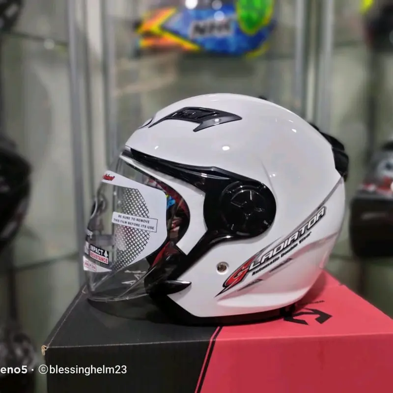 NHK GLADIATOR SOLUD VARIASI WARNA HELM OPEN FACE DOBLE VISOR 6