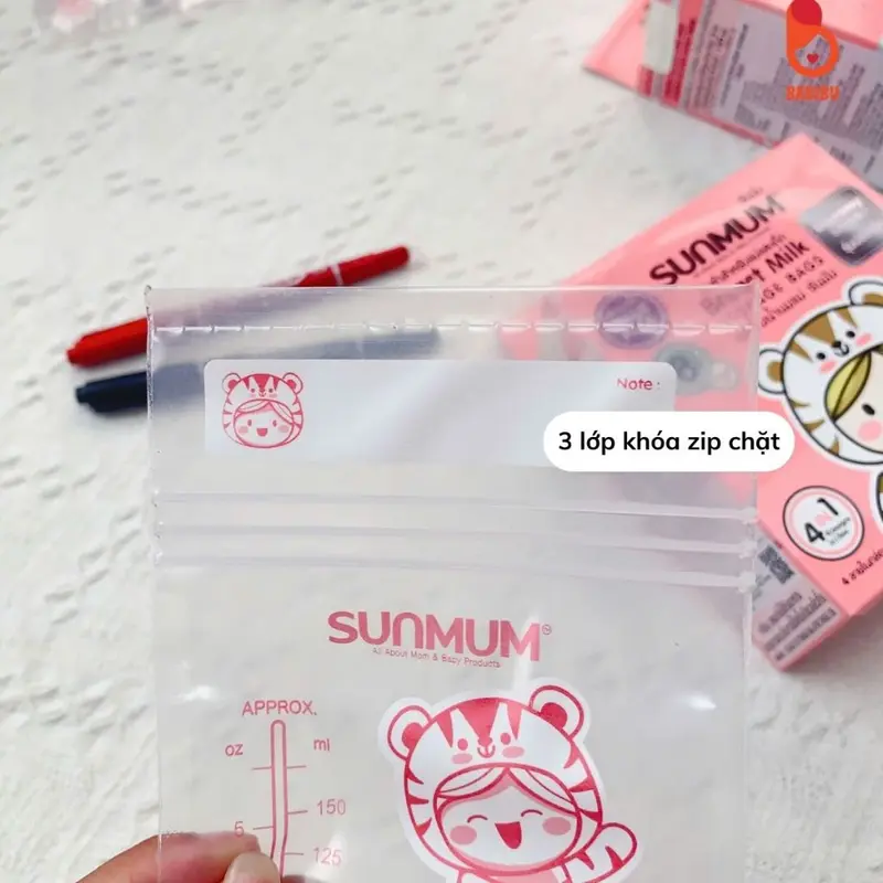 Túi trữ sữa Sunmum chính hãng dung tích 100ml, 150ml, 250ml date 2029 Đựng Sữa Bột 2