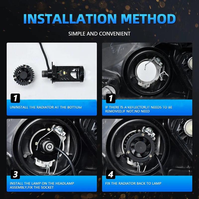 Product Introduction of Y6 Turbo Fan H4 LED Headlights Car H4 Mini Projector Lens 6000K Super Bright 20000LM Hi Lo Beam Bulb LED Lights Car Light Lamp 11