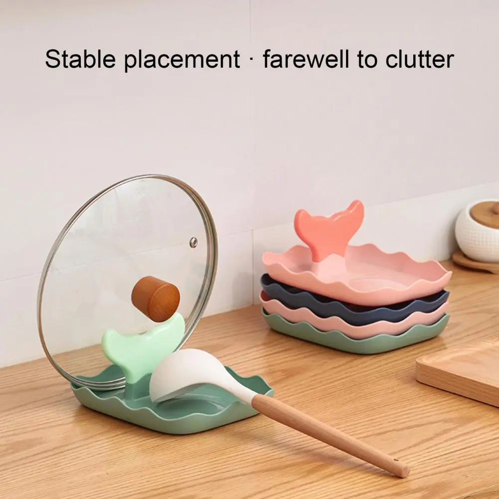 Kitchen Spatula Ladle Shelf Fishtail Design Pot Lid Rack Stable PP  Spoon Rest Pot Lid Holder Rack Stand Container Kitchen Tools Cutlery Tableware