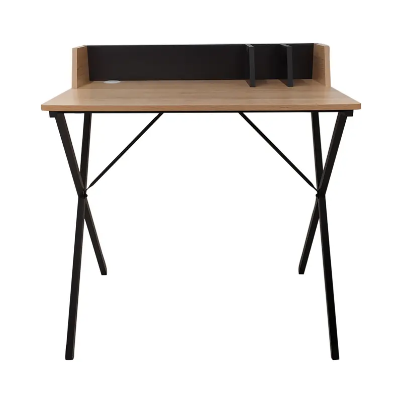 SELMA SET 2 PCS FERDIAN MEJA KANTOR DENGAN RAK - COKELAT MAPLE 2