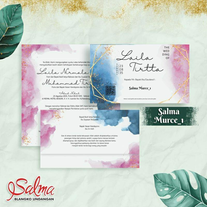 Undangan Pernikahan Kekinian SALMA MURCE 01 Elegan Modern Paket Lengkap 100 PCS Gratis Label & Plastik - JanjiKita | Default