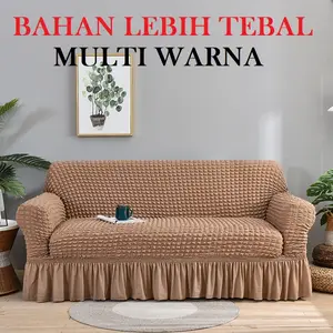 CSR155 Cover Sofa Sarung Sofa 1 2 3 4 Seater Elastis Motif Rumbai