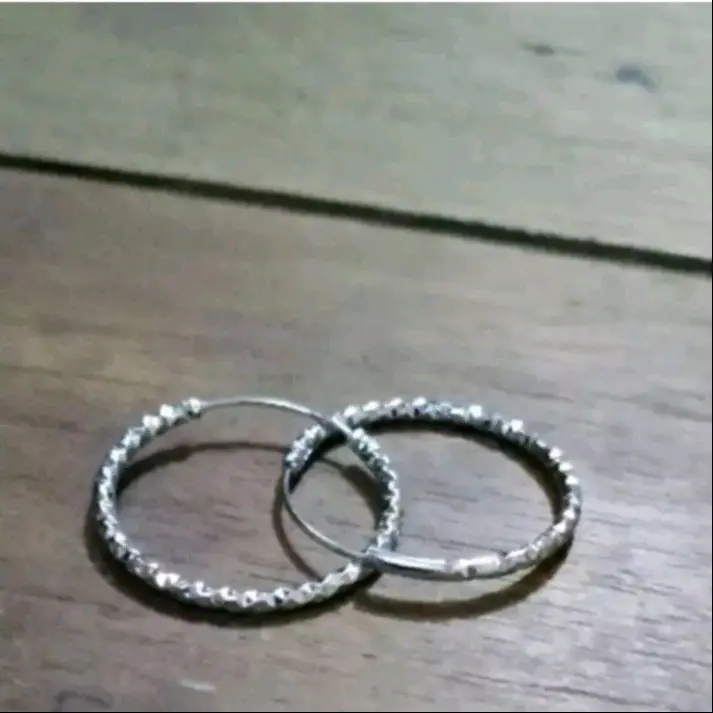 Anting bulat periasi siver pashion wanita titanium original 1