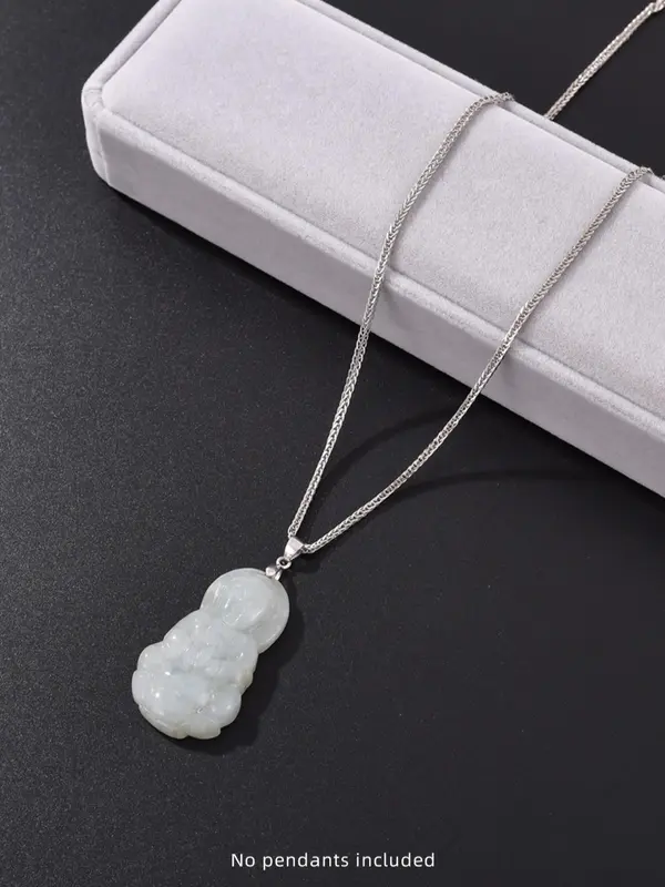 925 Sterling Silver Women's Simple Style Plain Color Necklace, Casual Trendy Chain Necklace, Fashionable Jewelry for Party & Daily Clothing Decor, Birthday Gift 4