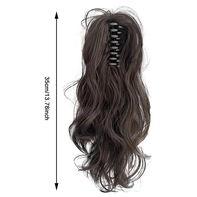 Tóc Nối Đuôi Ngựa Kẹp Càng Cua, Chất Liệu Tổng Hợp, Dài Ngắn, Xoăn, Đuôi Tự Nhiên, Tóc Giả, Dành Cho Nữ, Kiểu Đuôi Ngựa, Màu Đen, Kẹp Tóc 7