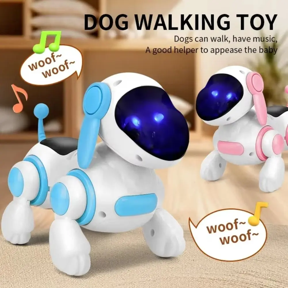 Children's Robot Bionic Plastic Smart Dog Pet Toy Puzzle Toy with LED Dog Walking Dancing Toy Dog Machine Cartoon Robot Electronic Dog Children's Christmas Gift