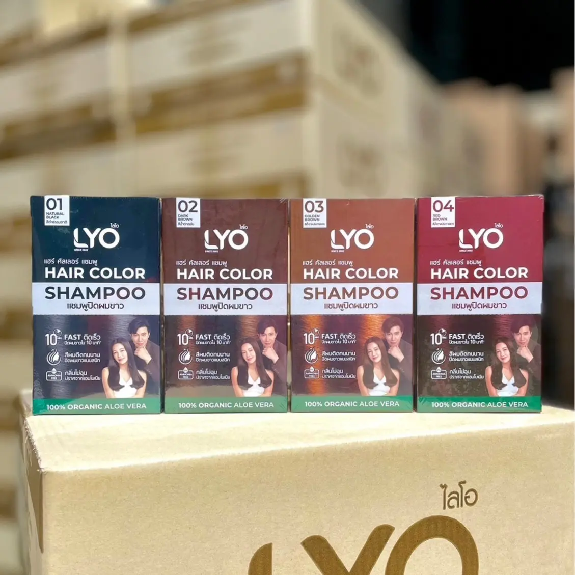 ( รบกวนอ่านตัวเลือก ก่อนสั่งซื้อ [กล่อง x6ซอง] ) LYO Hair Color Shampoo ไลโอ แฮร์ คัลเลอร์ แชมพู แชมพูปิดผมขาว 30 มล.