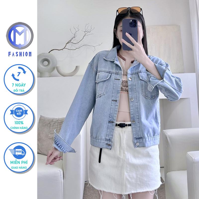 Áo khoác gió nữ jean đi học chống nắng kiểu đẹp form croptop girl phố phong cách hàn quốc Jacket Women