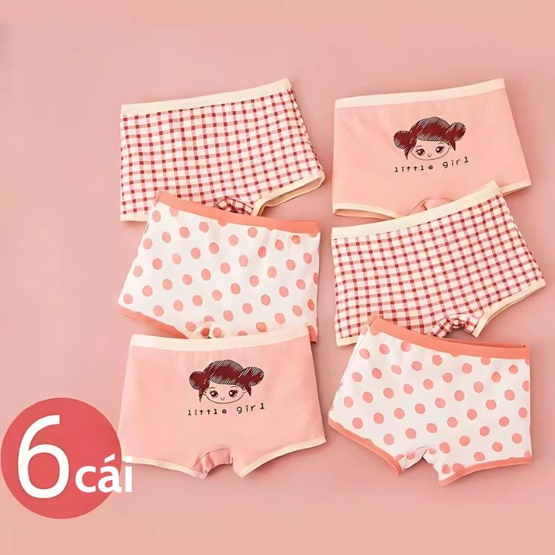 Combo 6 Quần Chip Bé Gái Siêu Dễ Thương, Quần Lót Cho Bé Chất cotton Cao Cấp Mềm Mịn Với Da Bé, Hàng QC Cao Cấp CD01