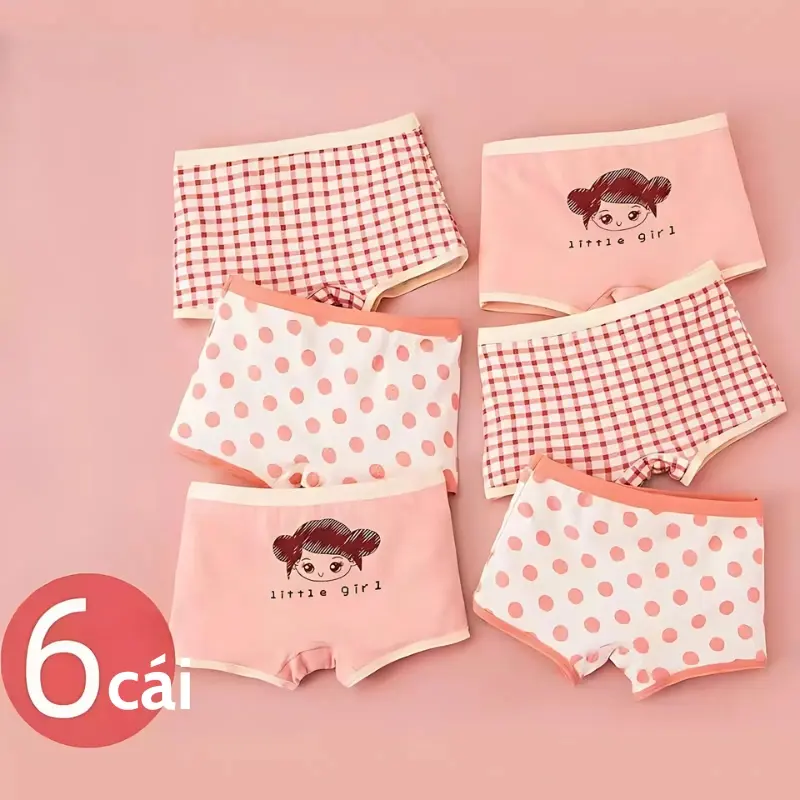Sét 6 Quần Chip Bé Gái Từ 8-35kg Siêu Dễ Thương, Chất cotton Cao Cấp Mềm Mịn Với Da Bé, Hàng QC Cao Cấp CD01