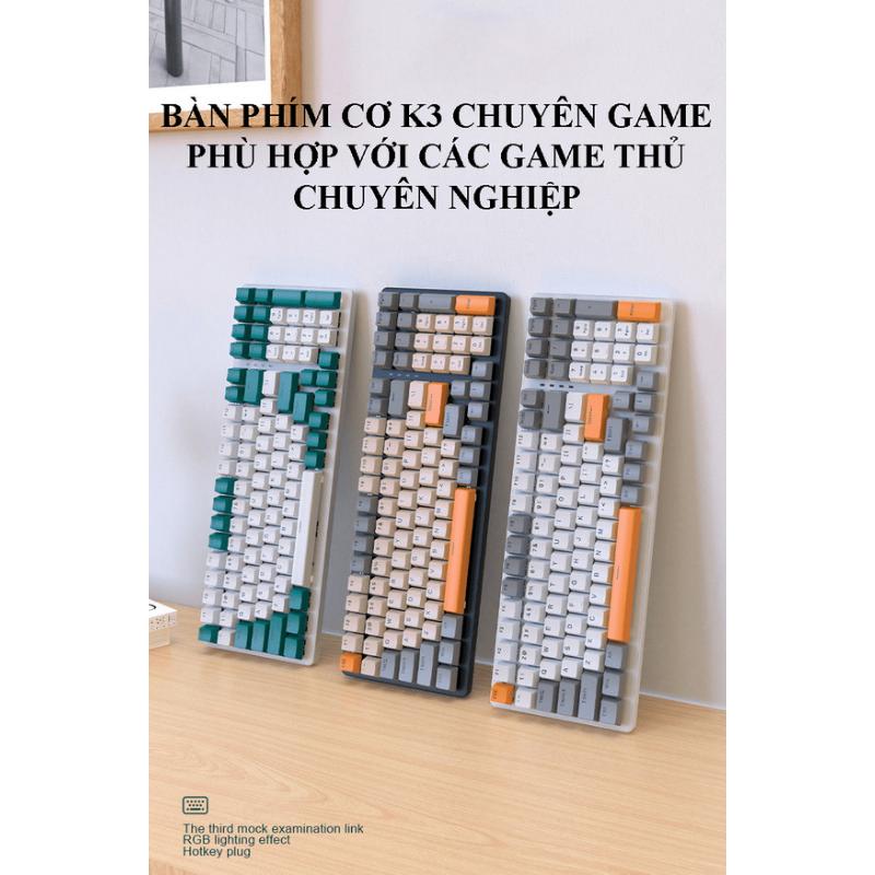 Bàn Phím Cơ Cao Cấp K3 red Switch Premium Gaming Nhiều Chế Độ Led Cực Đẹp, Trục Cơ Học Dùng Cho Máy Tính, Laptop
