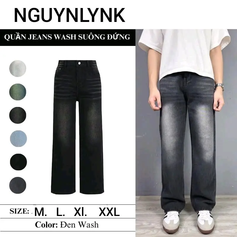 Quần jeans baggy nam cao cấp ống rộng - quần bò baggy nam, phong cách trẻ trung, cá tính Menswear Pants Denim - Có Túi