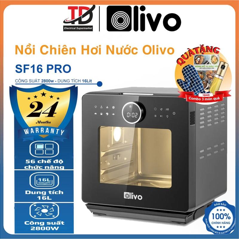 Nồi Chiên Hơi Nước OLIVO SF16 PRO - 56 Chức Năng, Dung Tích 16L, Công Suất 2800W, Hàng chính hãnġ