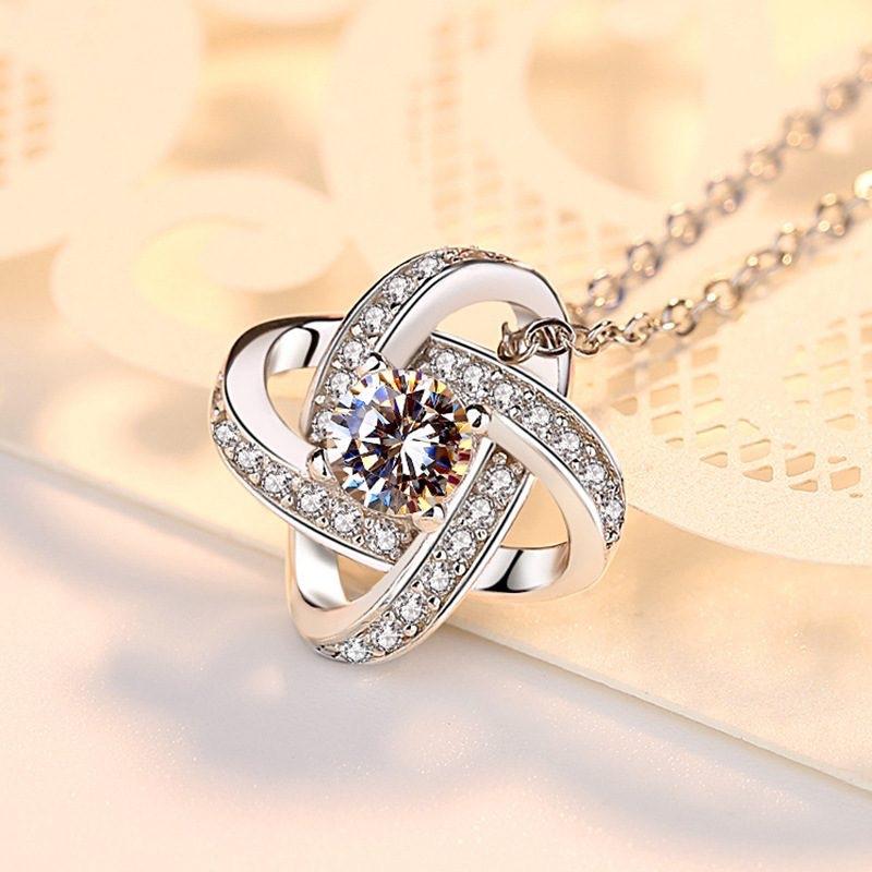 VB130 Mặt kèm dây vũ trụ đính Viên chủ Moissanite 6.0mm , xi vàng trắng 4 lớp 5