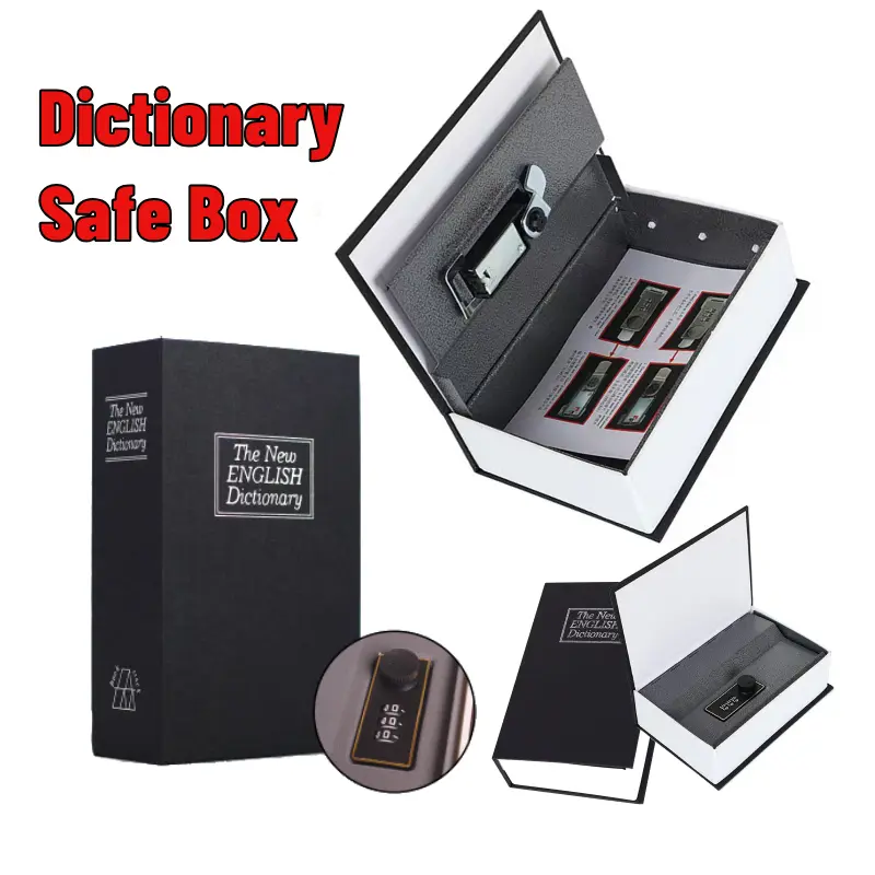 Hộp an toàn mini, từ điển, sách tiền, bí mật ẩn, chức năng Con Lăn Khóa, ngân hàng tiền xu 0