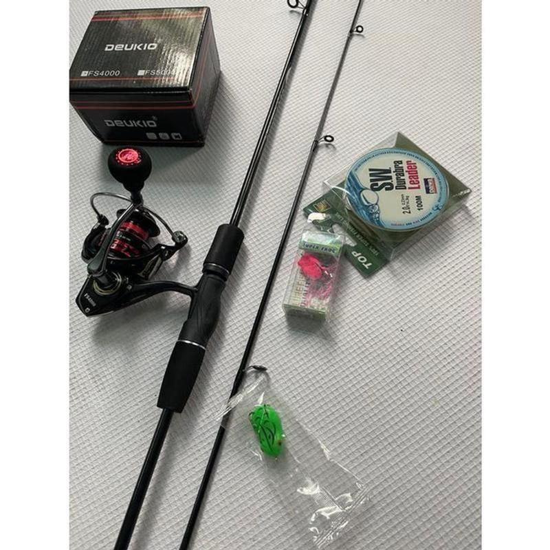 Combo Cần Câu Lure Máy Đứng Sói Đen War Wolf KÈM 2 nhái hơi siêu nhậy + dù SW Câu Cá Bắt Cá Fishing