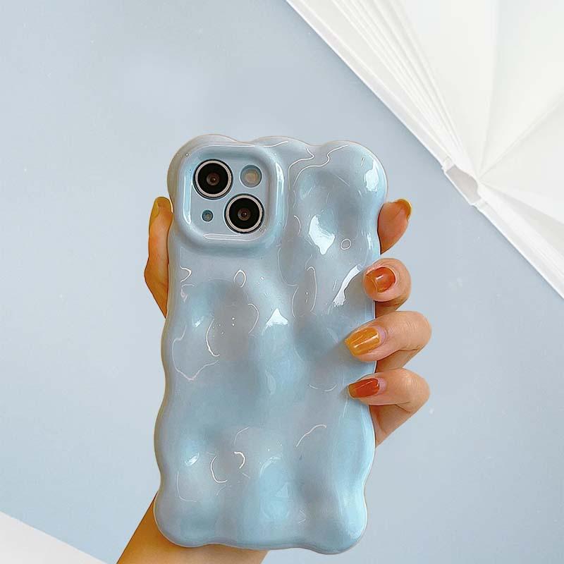 Wave Pattern Phone Case, Anti-drop Electroplated Phone Protector Cover, Phone Accessories Compatible with iPhone 16 15 14 13 Pro Max, Casing 1