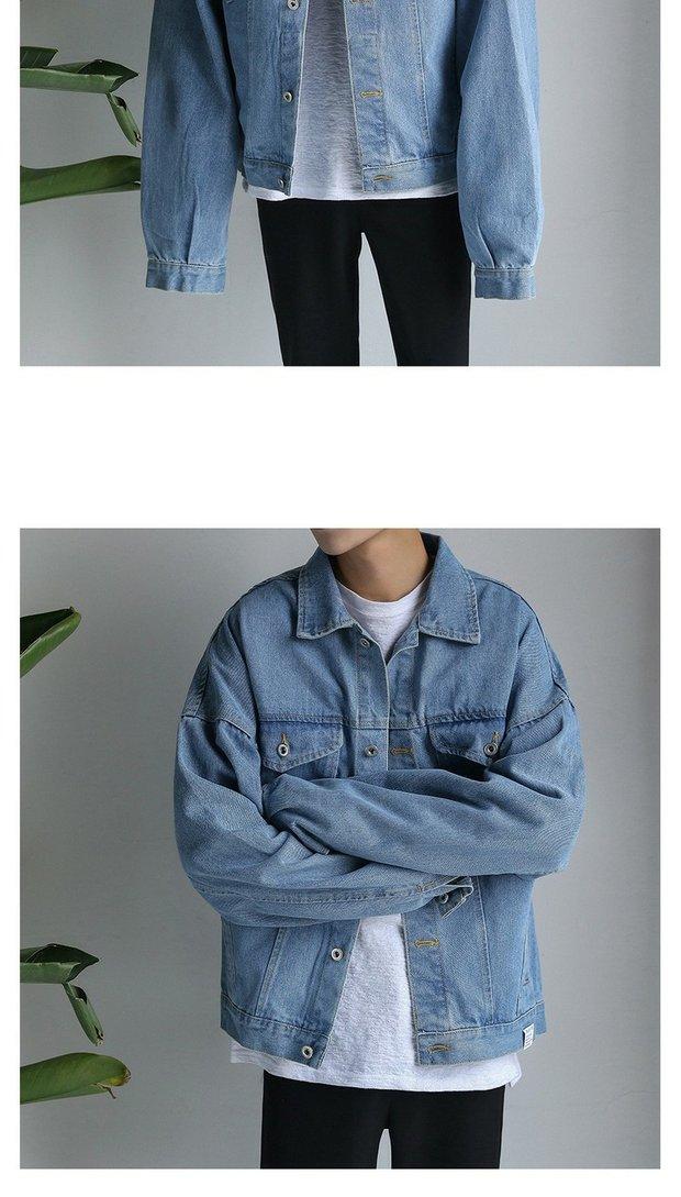 Product Introduction of Áo Khoác Denim, Trang Phục Bảo Hộ Lao Động Mùa Xuân, Dành Cho Nam Giới, Phong Cách Hàn Quốc, Hợp Xu hướng, Dáng Rộng Vừa Vặn, Thích Hợp Cho Mùa Xuân Và Mùa Thu, Ngoại Cỡ, Ins Hợp Xu hướng, Áo Mặc Trên 12