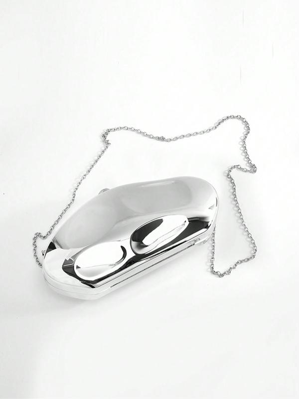 Women's Unique Irregular Shaped Evening Bag, Fashionable Chain Strap Crossbody Bag for Party, Trendy All-match & Exquisite Bag for Birthday Gift 5