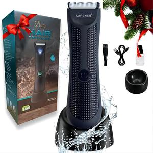 Comfort Electric Groin Hair Trimmer, 1 Box Rechargeable Waterproof Wet & Dry Use Hair Trimmer with Standing Recharge Dock, Winter Body Hair Razor for Men, Winter Gift Set, Valentine's Day Gift for Men, Split End Trimmer