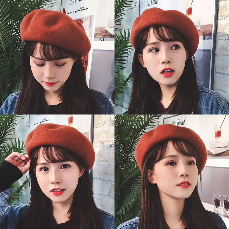 Mũ Nồi Len Nữ, Mũ Ấm Áp, Phong Cách Hàn Quốc, Bí Ngô, Giải Trí, Nhật Bản, Mùa Thu Và Mùa Đông ob ob Women Hat Cap Nón