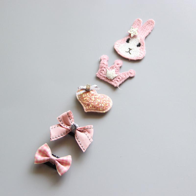 Product Introduction of Korean hand-made baby hairpin edge clip Baby hair clip Children's headdress hairpin Princess hairpin five-piece set 18